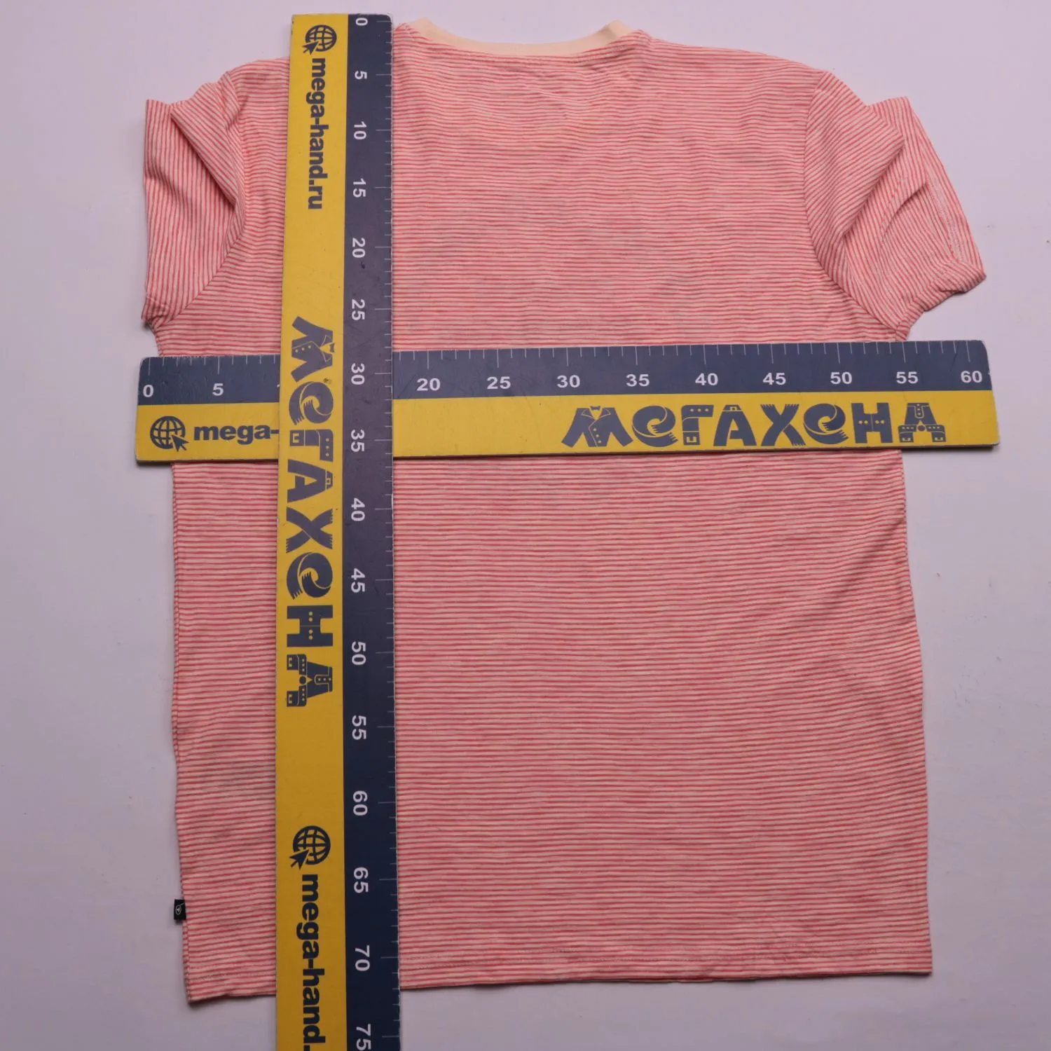 Розовая футболка Tom Tailor в тонкую полоску, размер 48 (M)